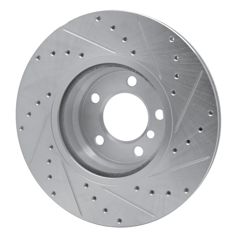 BMW 328I Brake Rotor (1) - Front Left - R1 Concepts - Drilled & Slotted - Silver - `12-`18